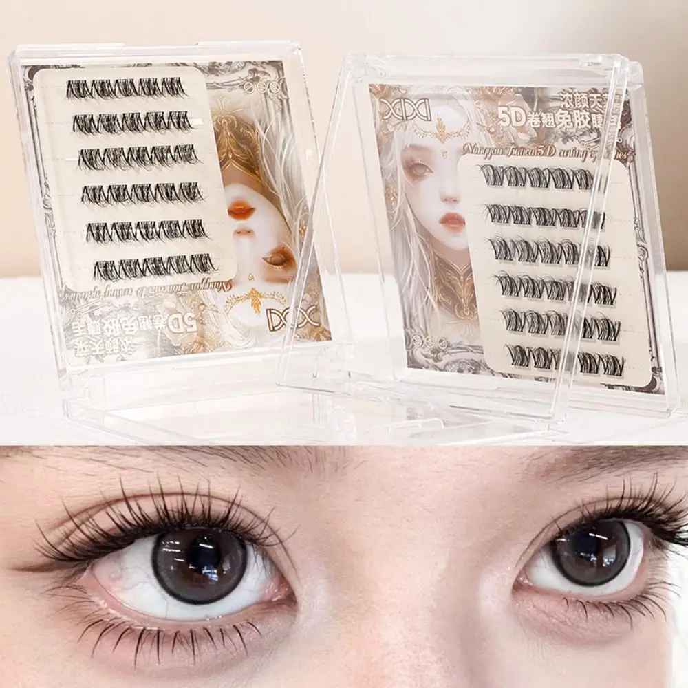 Kępki rzęs samoprzylepnych do makijażu, słodkie rzęsy na klej, sztuczne rzęsy DIY, pojedyncze rzęsy bez kleju, narzędzie do makijażu.