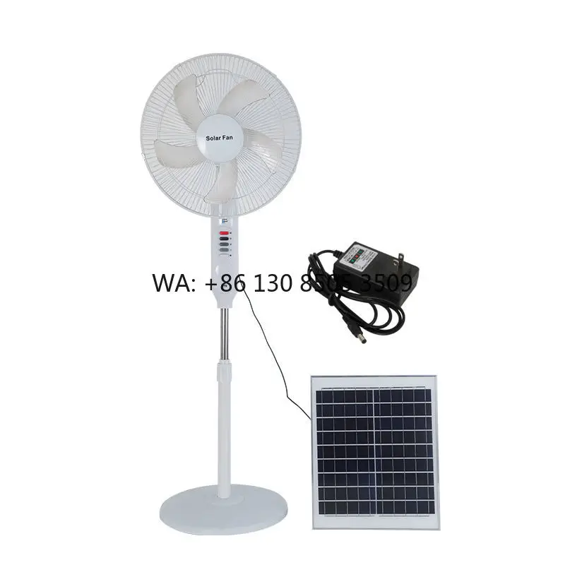 

16 Inch 25W Electric Three Gears Home Outdoor Standing Power Rechargeable Lithium Battery Solar Fan with Solar Panel