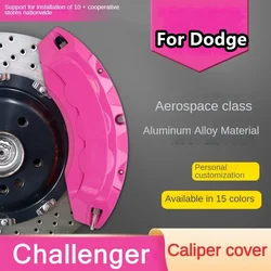 For Dodge Challenger Car Brake Caliper Cover 3D Aluminum Metal Kit Fit RT Shaker Scat 100th Anniversary 2014 2015 Mopar Drag Pak