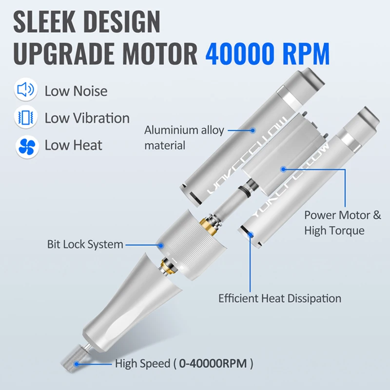 40000rpm elétrica prego broca máquina de manicure para cortar gel de polimento uv 2023new recarregável portátil ferramentas de arquivo de unhas elétricas