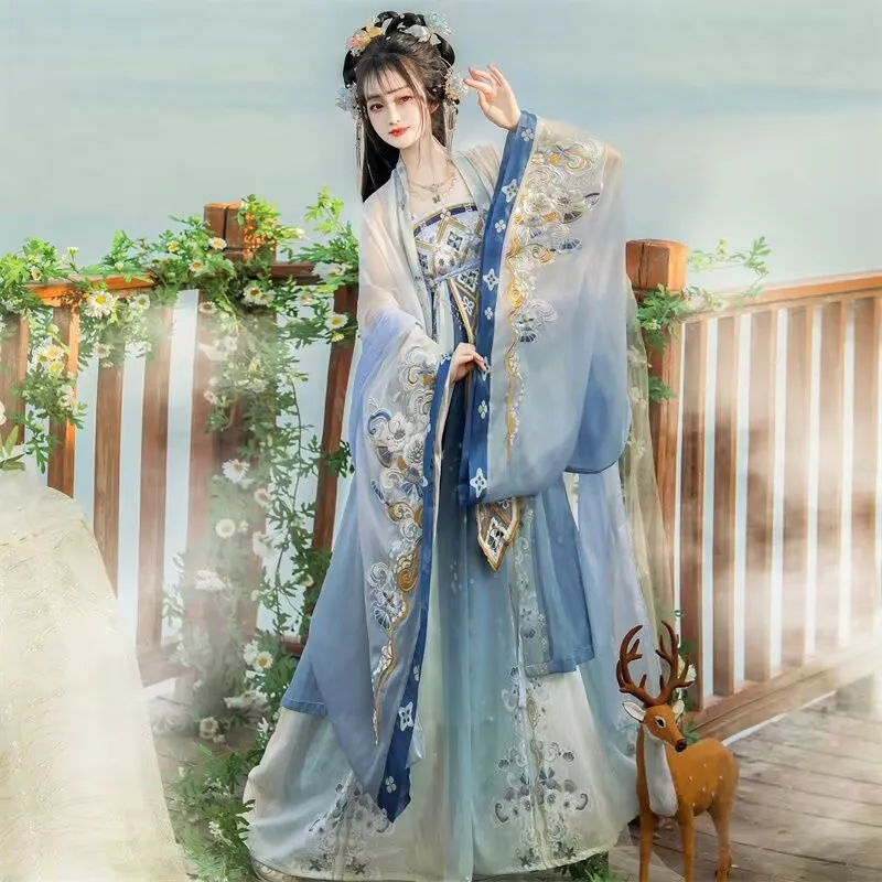 女性のための中国の漢服ドレス,伝統的な刺繍,カーニバル,ハロウィーン,コスプレ衣装,妖精,大きいサイズ,2XL