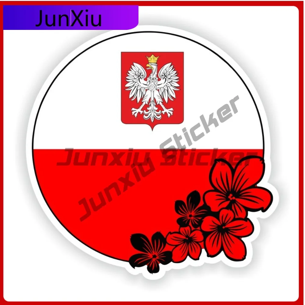 

Poland Round Flag Flower Vinyl Graphic Decals Decoration Suv Bumper Stickers Custom Vinyl Decals Car Decoration Accessories Pvc