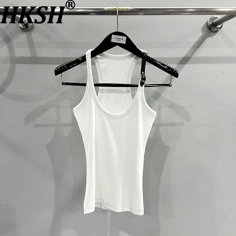 

HKSH 2026, новый летний женский жилет, асимметричный лоскутный ремень на одно плечо, облегающий универсальный модный сексуальный трендовый топ на бретелях HK18053