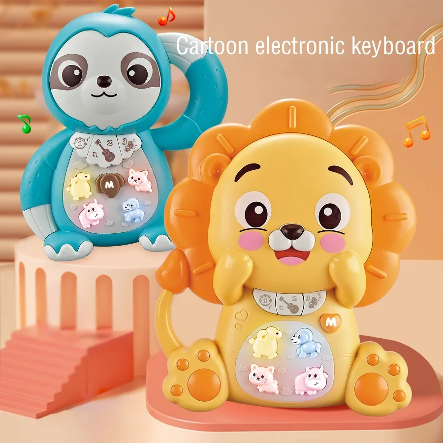 Animali del fumetto Giocattoli vocali elettronici Illuminazione Musica Pianoforte Effetto sonoro multimodale Puzzle di commutazione Giocattolo per l'educazione precoce Regali per bambini