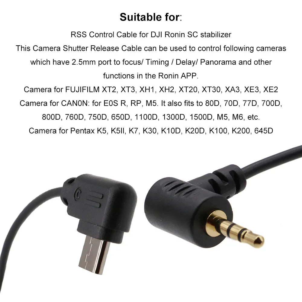 Câble de contrôle de Photo de caméra pour DJI Ronin SC, RSC2, RS2, RS3, câble de commande de caméra pour Fujifilm X-H2S, XT2, XT3, XT4, XT20, XT30
