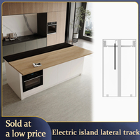 Electric Kitchen Island Telescopic Track Motorized Slide Rail Durable Hardware Adjustable For Countertop Dining Table Bar