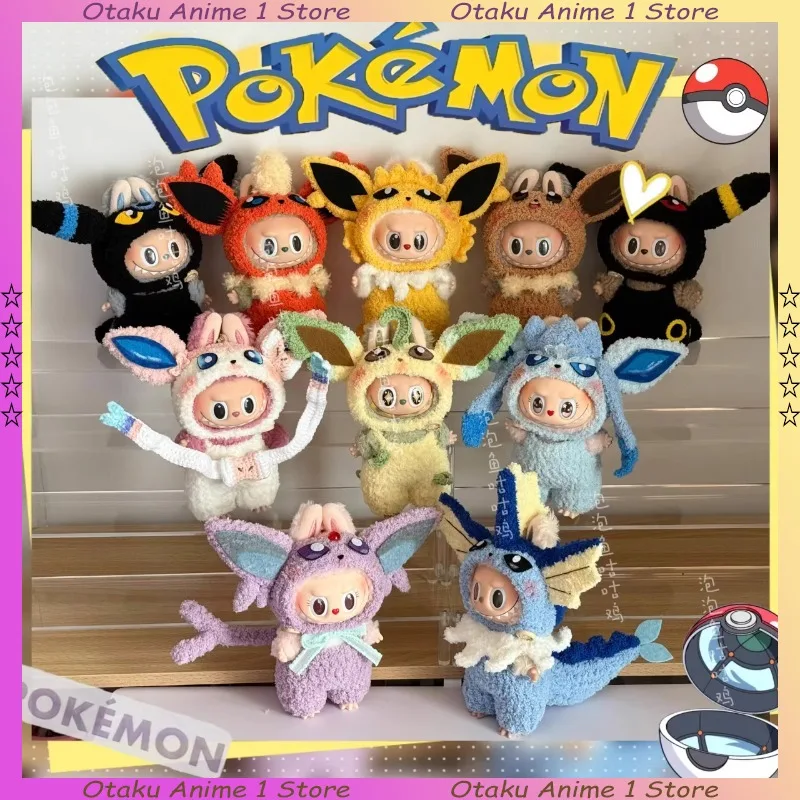 

Одежда для кукол Labubu ручной работы Kawaii Pokemon Eevee, наряд Umbreon Vaporeon, одежда для кукол ручной работы, модные аксессуары для кукол