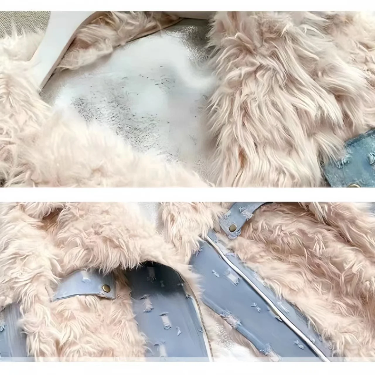 Faux Lamb Fur Coats for Women, Spliced Jacket,Female Thicken Warm Clothes,High Quality,Turn-down Collar ,Winter ,2024