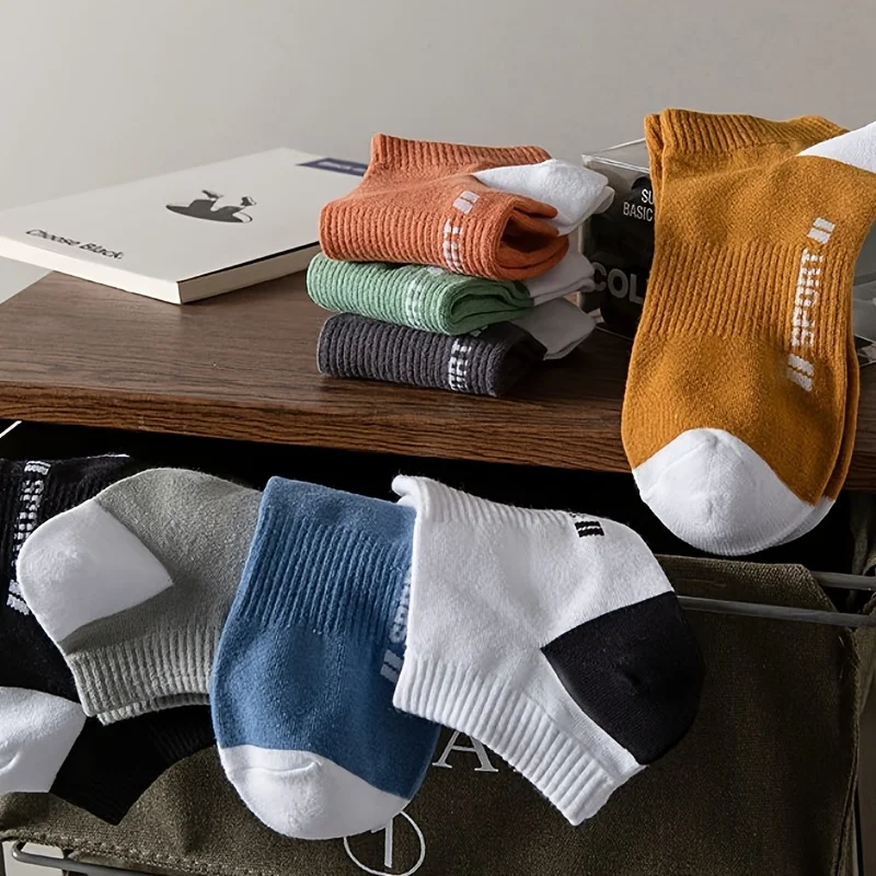 5-Pairs Set Unisex Ankle Socks - Sweat-Absorbing, Low-Profile No-Show Socks - Image 4