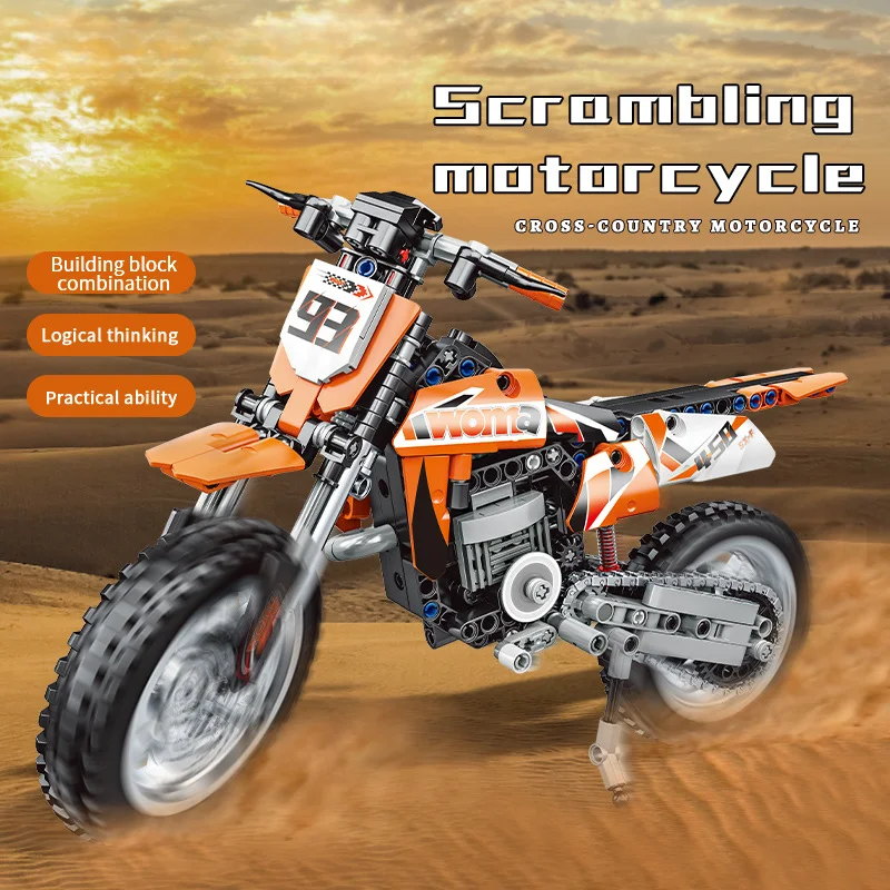 

Off-Road Motorcycle Building Block Model Kit - Puzzle Toy for Boys Desktop Decoration Ideal Birthday Or Holiday Gift