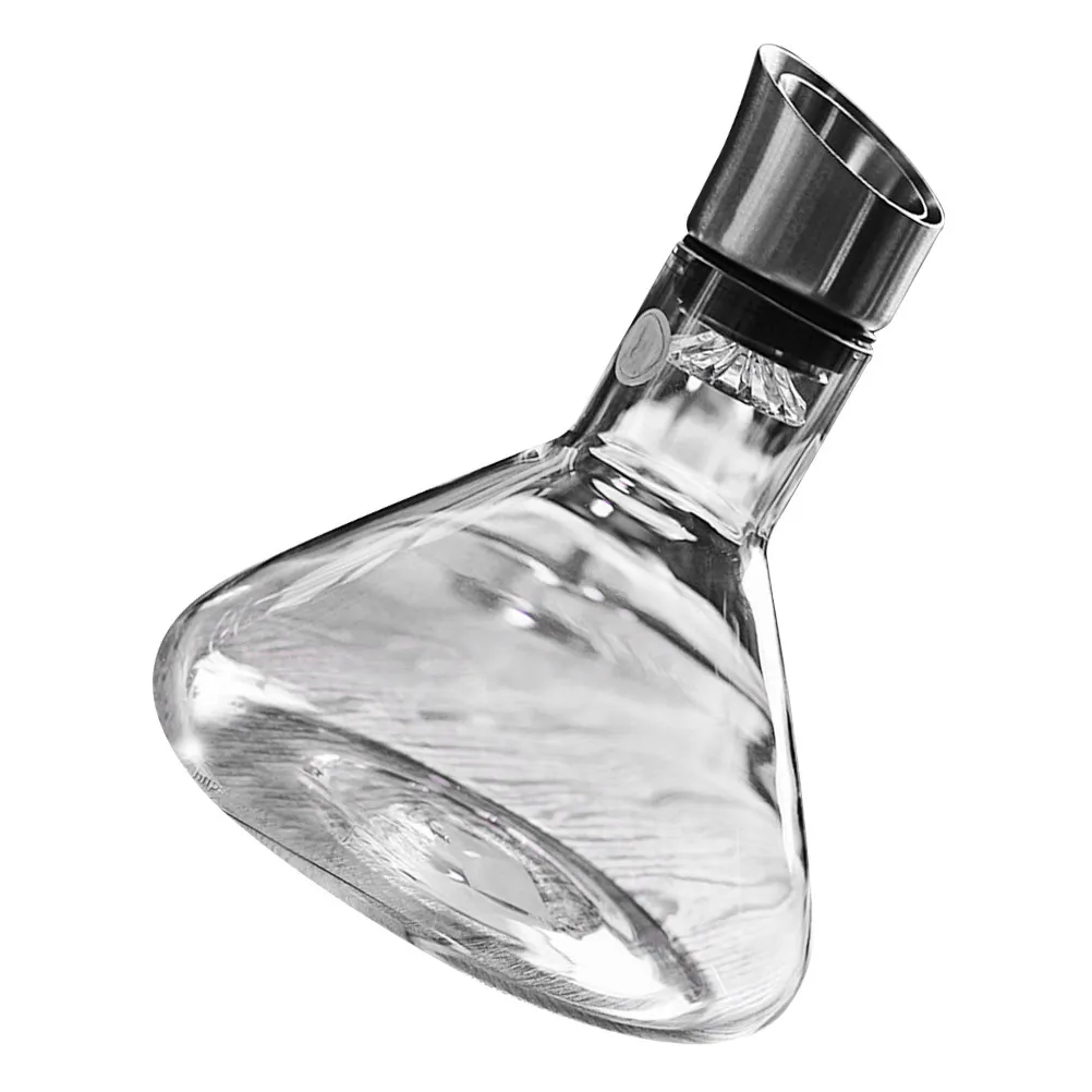 

Glass Wine Decanter with Waterfall Design Smooth Edges for Bar Kitchen Home Decor Stable Pouring Multi-Functional Household