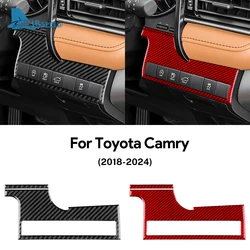 Real Soft Carbon Fiber For Toyota Camry 2018 2019 2020 2021 2022 2023 2024 LHD RHD Car Headlight Switch Button Panel Accessories