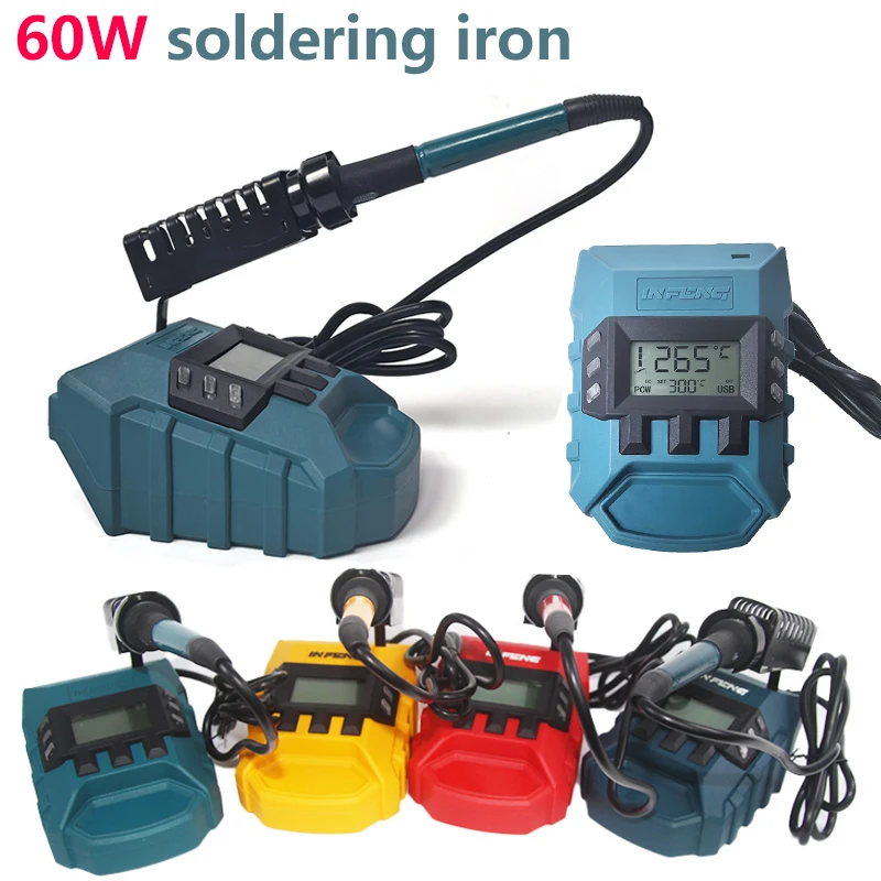 Soldador inalámbrico 936, estación de soldadura de calentamiento rápido de 60W con usb tpye-c para batería Makita/DeWalt/Milwaukee/bosch de 18V-21V