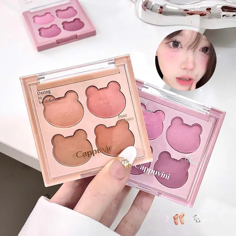 Cappuvini Bear Dream Blush quatre couleurs boue vitalité maquillage naturel Rouge Blush cosmétiques