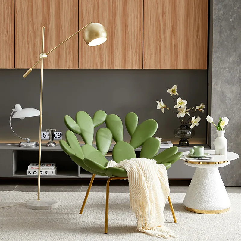 Casual Cactus Chair, Leaf Petal Chair Lobby Personalized Creative Art Styling Chair