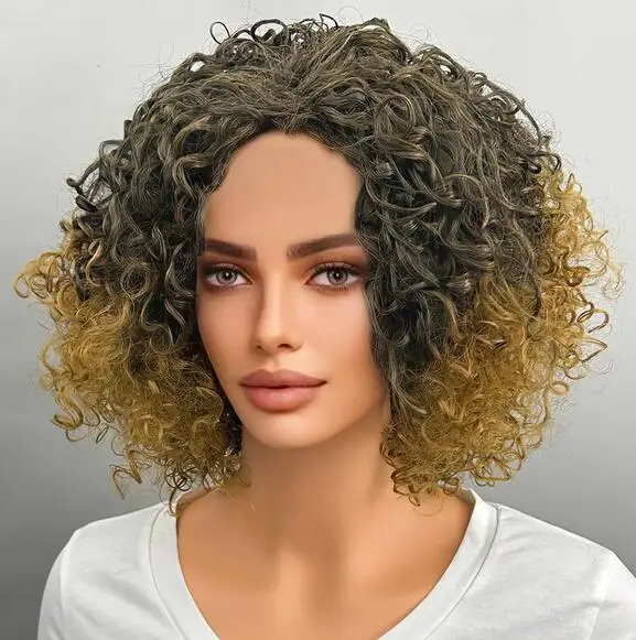 Blonde curly wig