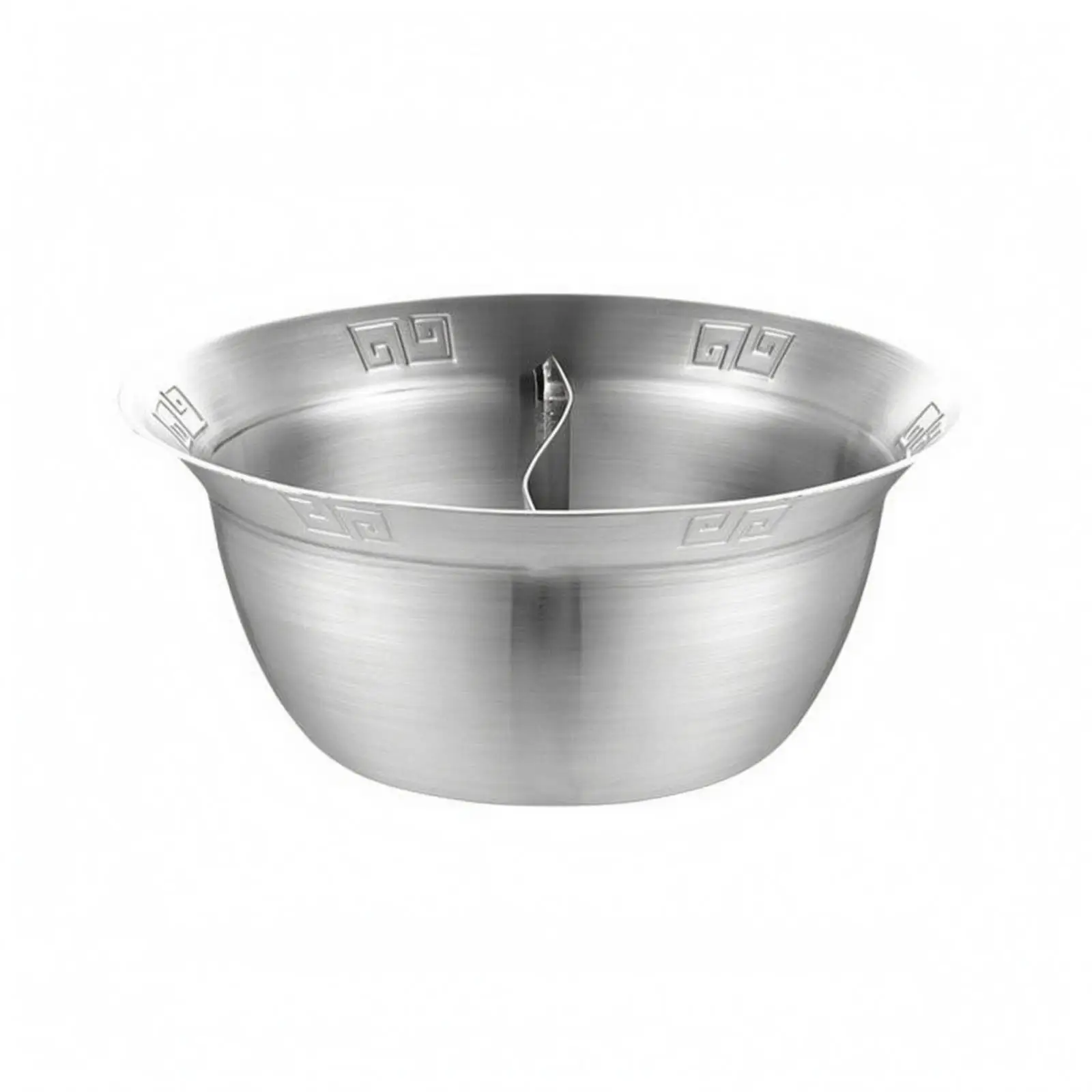 Split Hot Pot With Two Broths Divided Stainless Steel Hot Pot Wide Flared Rimed for Restaurant