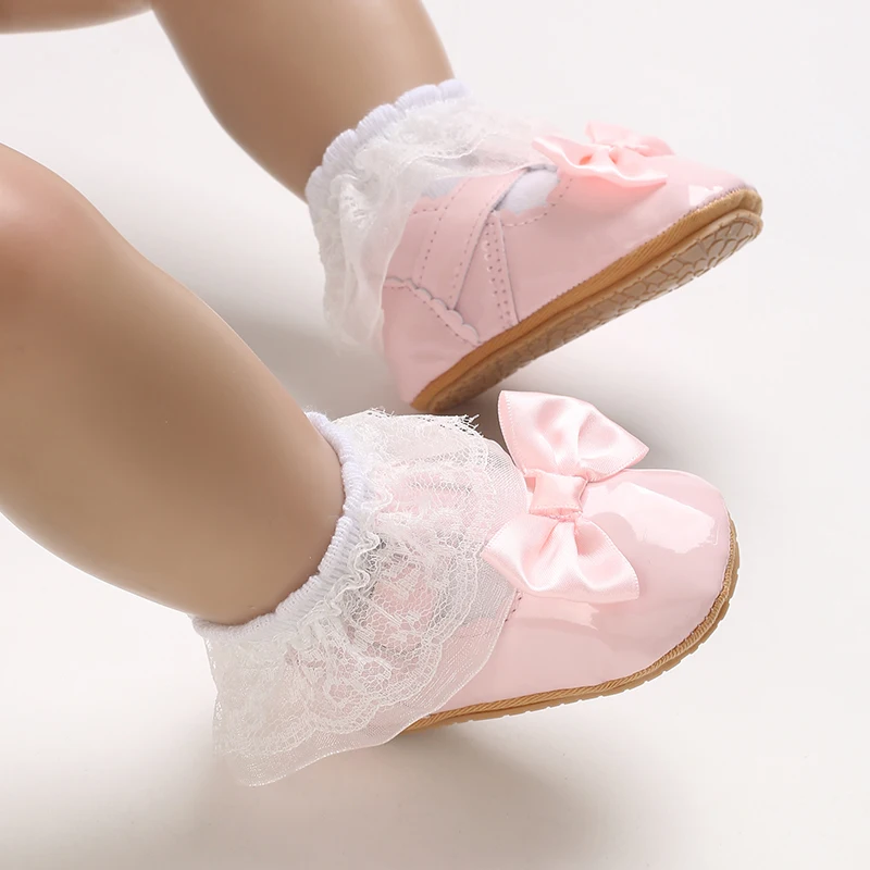 Comfortable Infant First Walkers Casual Crib Shoes Soft Rubber Sole Daily Wear For Newborn Boys Girls 0-18M