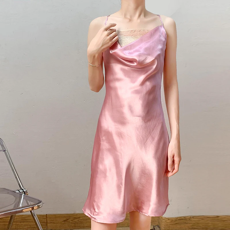 حجم كبير من الحرير الساتان ter Ne Dr المرأة الصيف Dr الانزلاق على خط Dr نسيج البوليستر الناعم No Sve