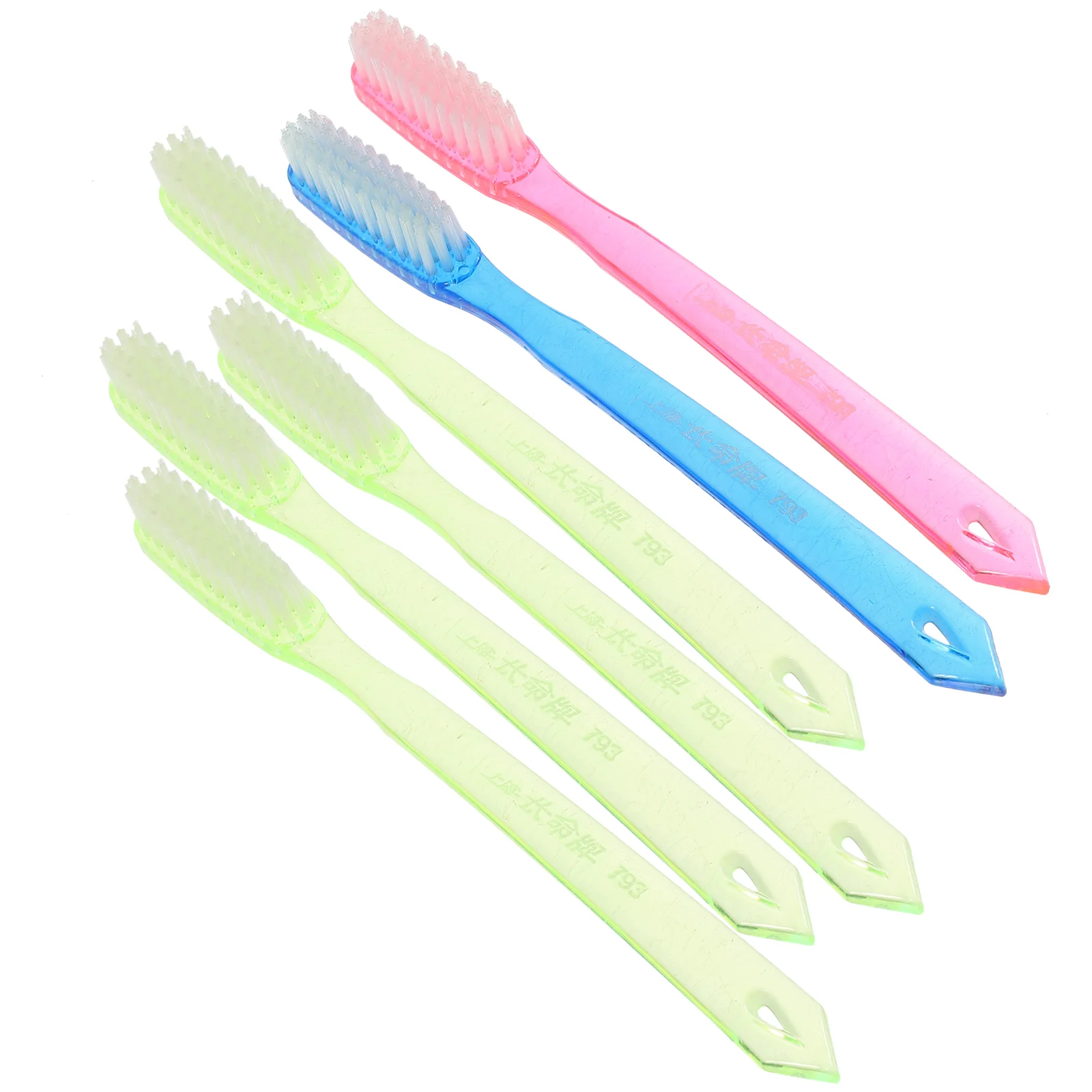 Brosse à dents blanche pour adultes, poils durs, propre, antidérapant, livres premium, 6 pièces