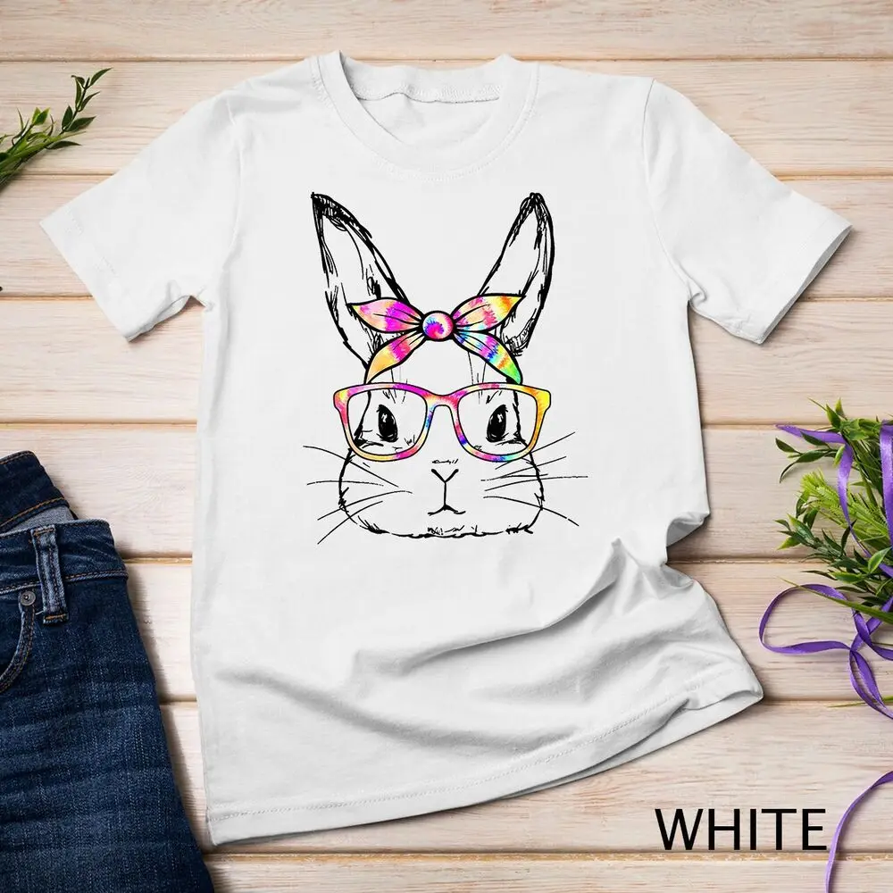 

Dy Cute Bunny Face Tie Dye Glasses Easter Day T-Shirt Unisex T-shirt