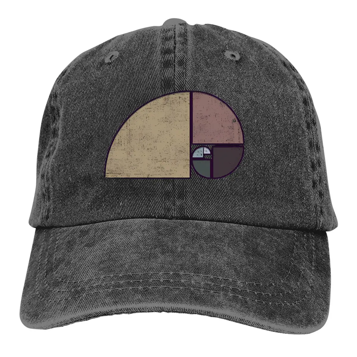 

Men's Baseball Cap Spiral In Geometry Earth Tones Trucker Snapback Cowboy Caps Dad Hat Fibonacci Sequence Golden Ratio Golf Hats