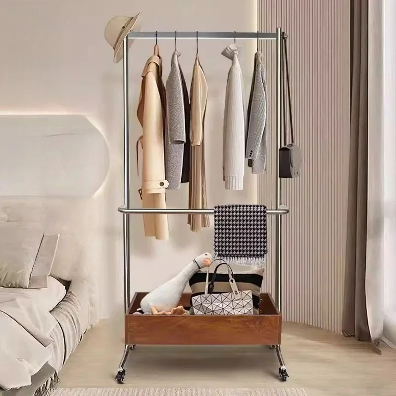 Mobile Standing Coat Rack With Wheels Hanging Bedroom Coat Rack Entrance Hall Metallic Mueble Para Ropa Living Room Furniture