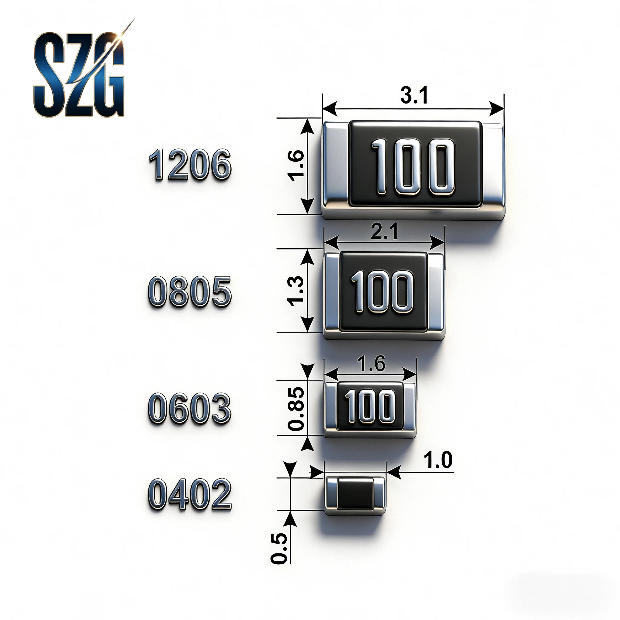 100 szt./partia rezystor ceramiczny SMD 0603 0R 10R 47R 100R 220R 330R 470R 680R 1K 2.2K 4.7K 5.1K 6.8K 10K 100K 1M 2M 5.1K 6.8M 10M — zdjęcie produktu 4