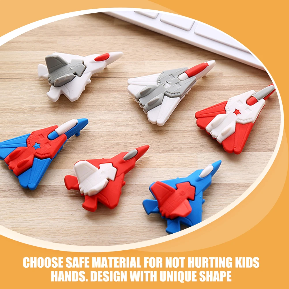 

48pcs Cartoon Airplane Erasers Tiny Aircraft Shaped Safe Rubber for Kids Students Bulk School Supplies Kawaii Design Gifts