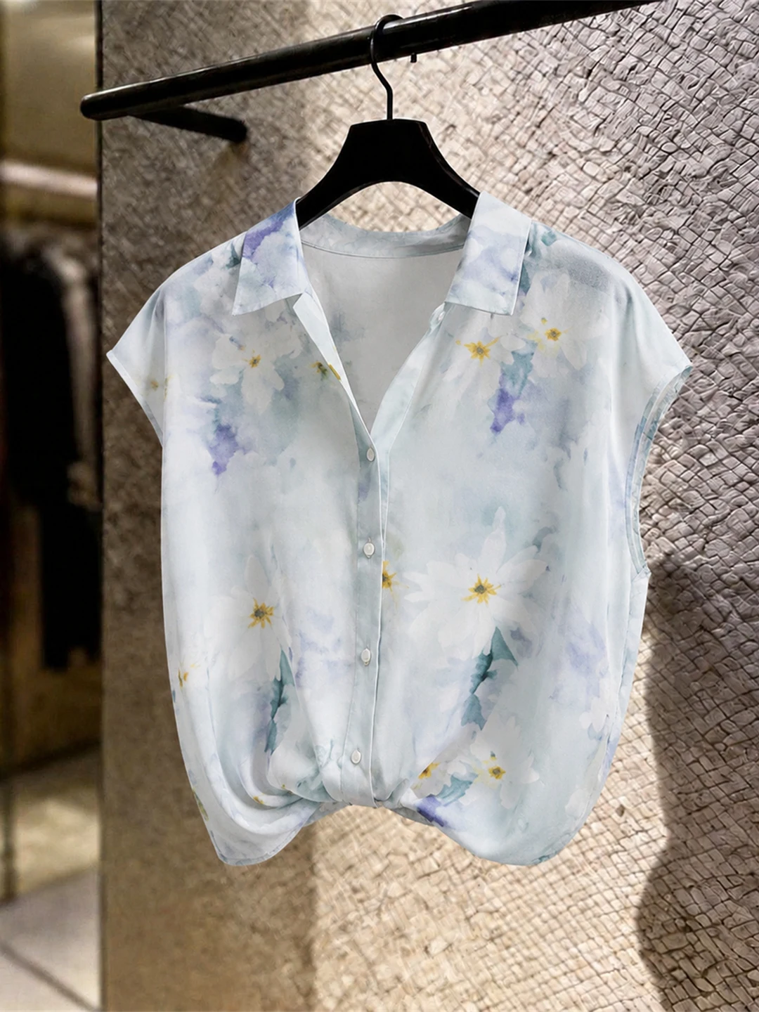 

Elegant Versatile Summer Printed Shirt Gentle Top Korean Style Commute Fashion Short Sleeve Women's Premium Quality Blouse