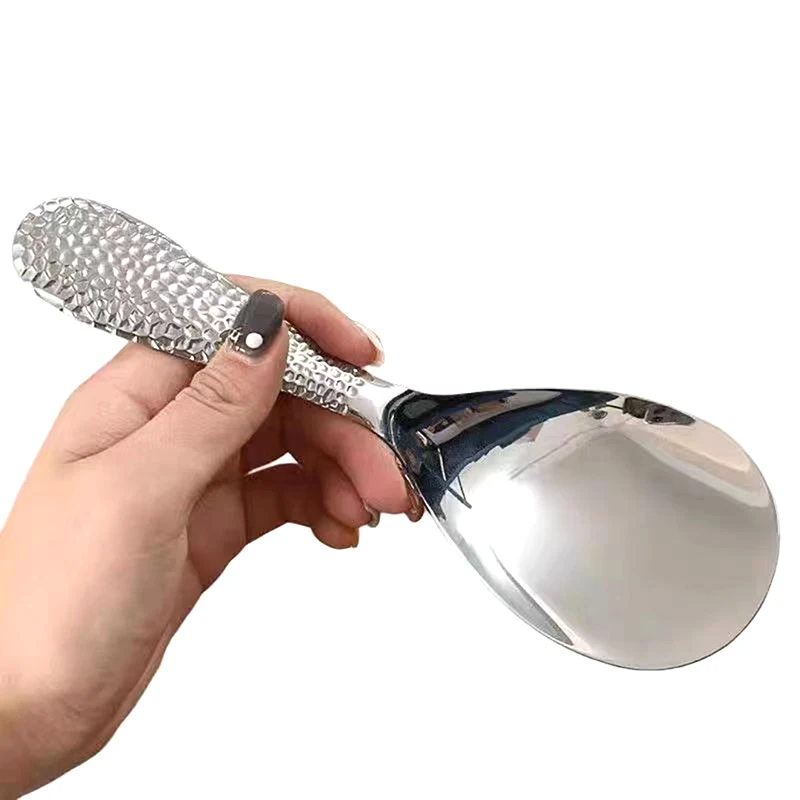 1Pc Stainless Steel Food Spoon Long Handle Rice Pot Shovel Buffet Spoon Utensils Home Kitchen Tool