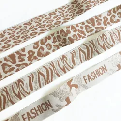 40mm Jacquard Leopard Elastic Band,Khaki Rubber Bands,Slim Dress,Trousers,Bags Stretch Webbing,DIY Sewing Accessories,By Meter