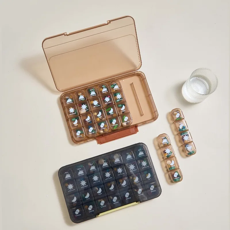 

7 Day Pill Organizer with 3 Daily Compartments and Extra Backup Storage for Medication Vitamins Supplements