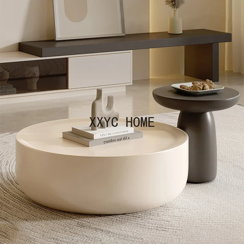 New Design Round Coffee Table Small Modern Coffee Table With Sintered Stone Table Top For Living Room