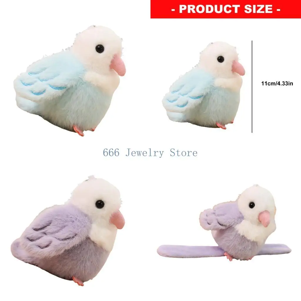 F2TD Vibrant Miniature Bird Figurine Comfortable PP Cotton Design Keyring Ornament Great For Room Cafe Decoration