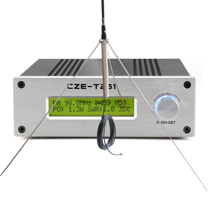 CZE-T251 25W Professional Long Range FM Transmitter Broadcast Radio Station FM Antenna Power Supply Kit