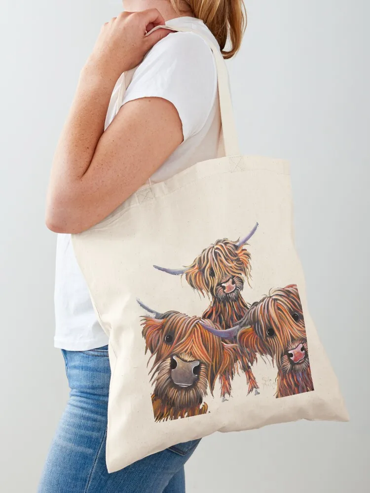 HiGHLaND CoW PRiNT SCoTTiSH ' THe BaKeD BeaNS ' BY SHiRLeY MacARTHuR Tote Bag custom fabric bag Reusable bags