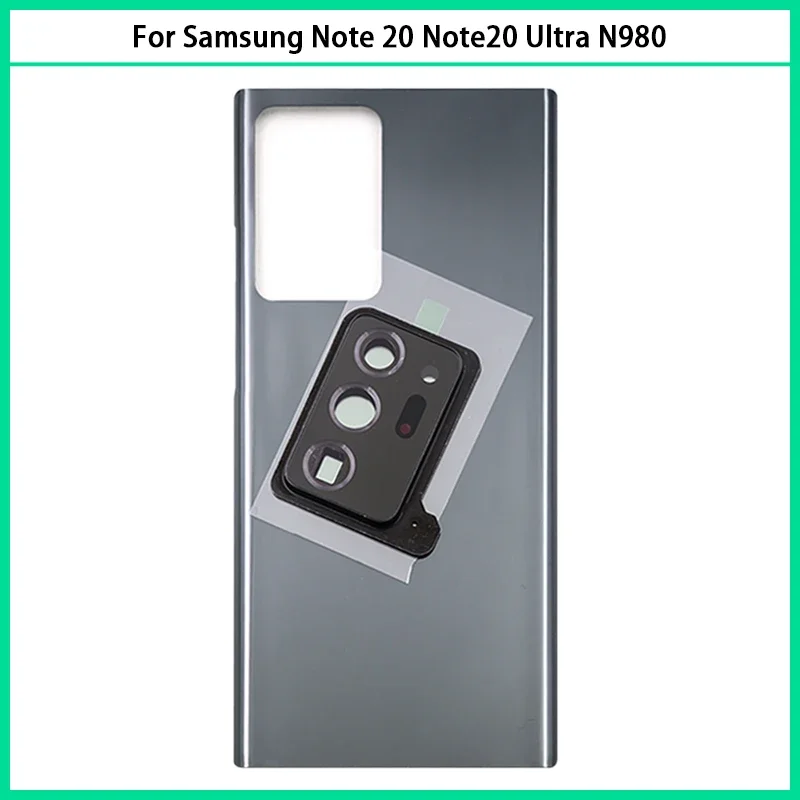 New For Samsung Galaxy Note 20 Ultra N980 Battery Back Cover Rear Door 3D Glass Panel Note 20U Housing Case Camera Lens Replace