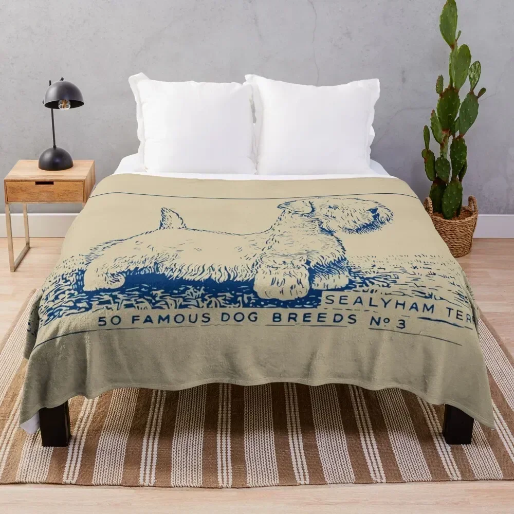 

Sealyham Terrier Vintage Art Dog Vintage Poster Art Throw Blanket Compact Warm Blanket for Car Road Trip
