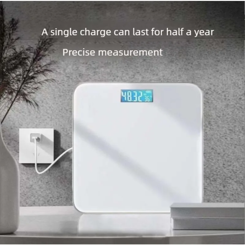 Mini Rechargeable Body Weight Scale Smart Digital Scale for Home Use Hidden Display Ideal for Weight Loss and Fitness