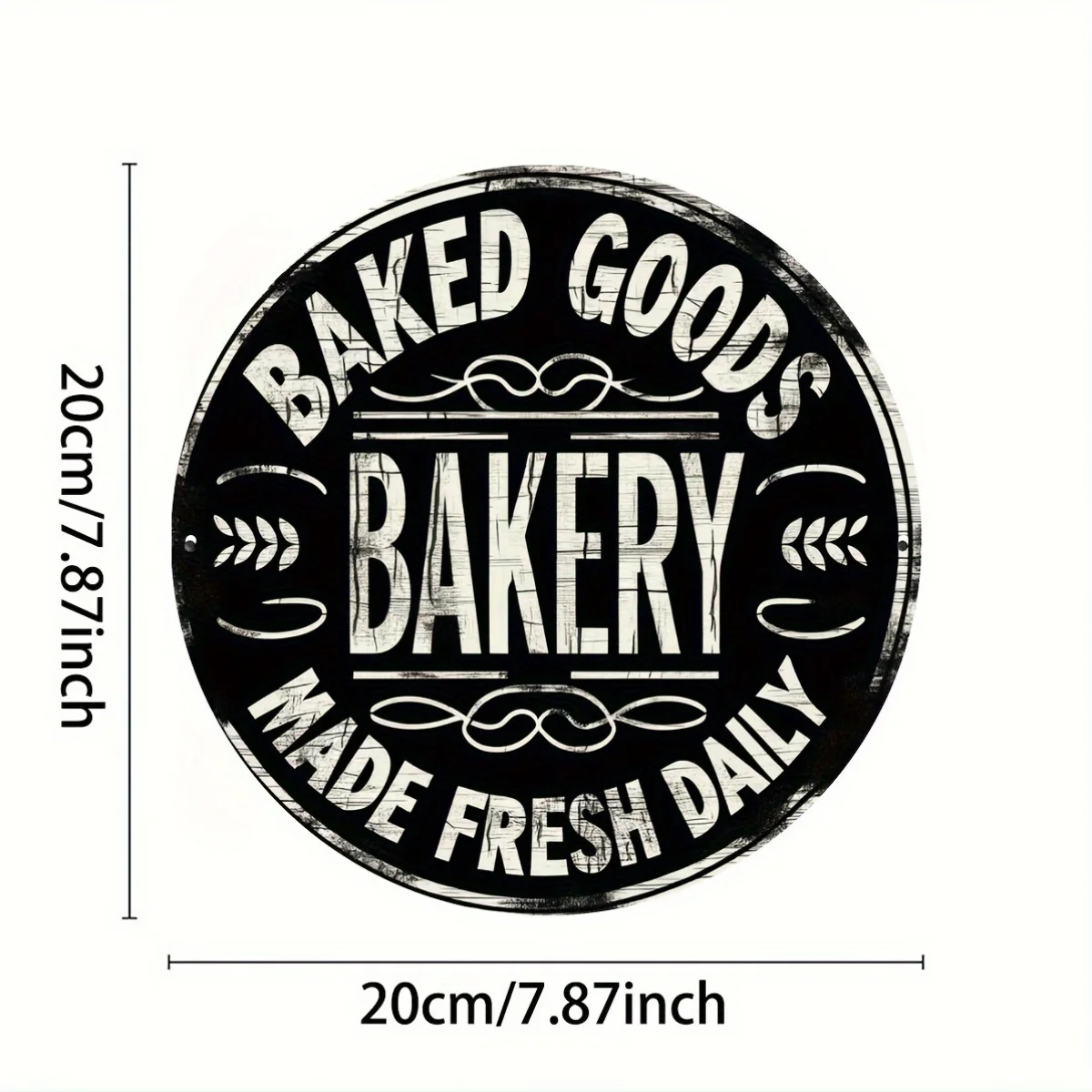 ديكور الغرفة قطعة واحدة من لافتة فنية جدارية معدنية من الألومنيوم على الطراز العتيق، "السلع المخبوزة المصنوعة منعشًا يوميًا"، تصميم متين وسهل التعليق #2