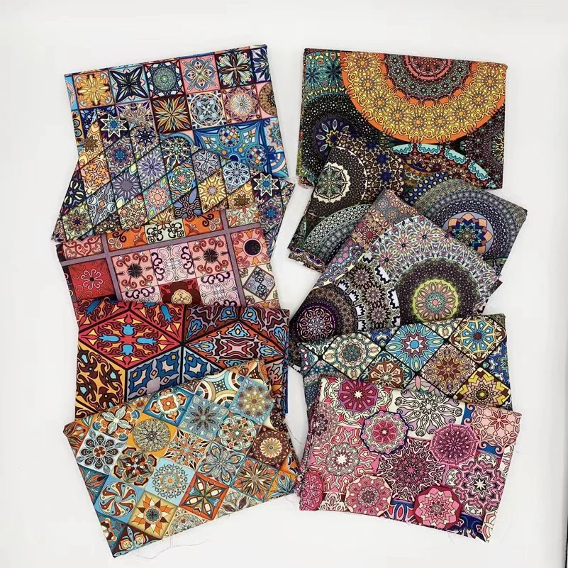 Fabric by Meters Bohemian Style Mandala Cotton Printed for Sewing Clothes DIY Handmade  Patchwork