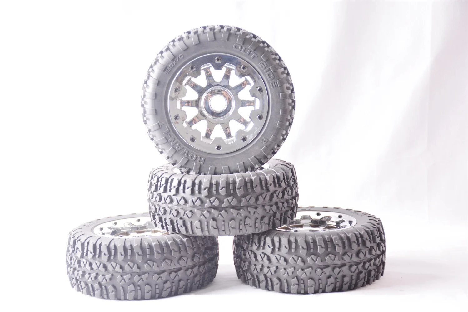 New High-strength Wear-resistant Chromate Treatment Off-road Wheel Assembly For 1/5 ROFUN LOSI 5IVE-T 190*70MM