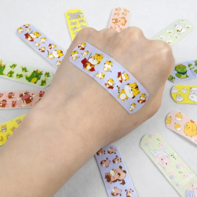 120개/세트 만화 밴드 에이드 응급처치 플라스터 어린이용 상처 드레싱 패치 피부 드레싱 테이프 접착 밴드