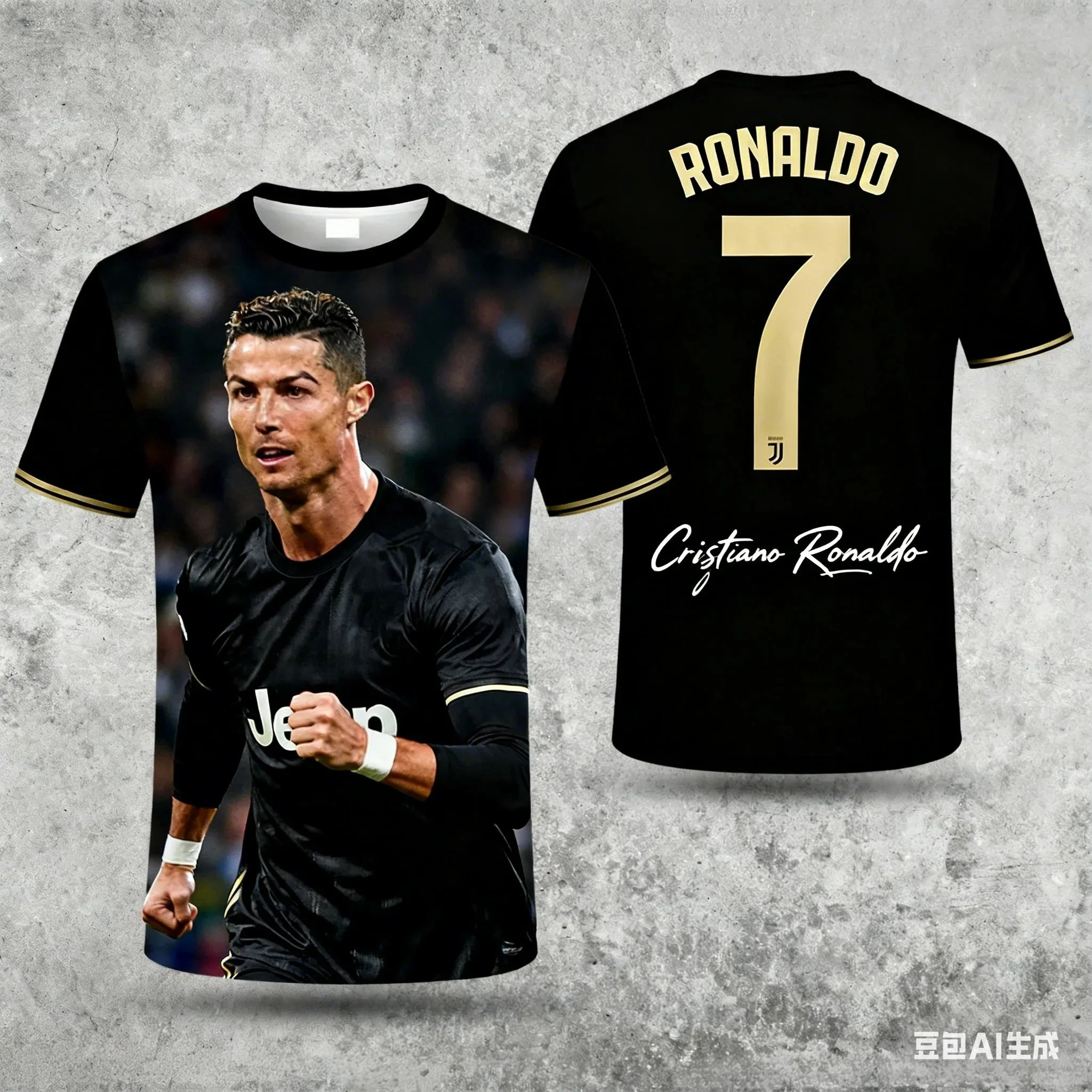 Ronaldo 7 ChatGPT AI Football Jersey Fan Edition Soccer Training Tops for Adults and Kids Summer Comfortable Casual Sportswear