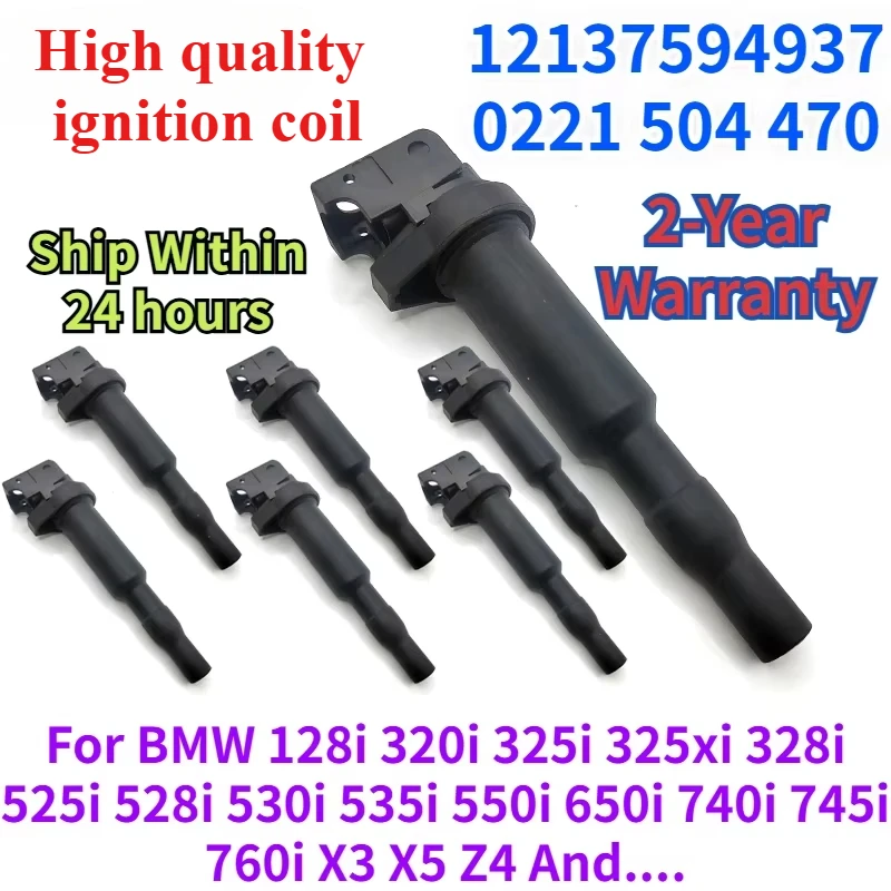 High Quality Ignition Coil 12137594937 12137551049 0221504100 UF592 N54 N52 for BMW 325 328 330 335 525 528 MINI 1.6T 2.0T 3.0T