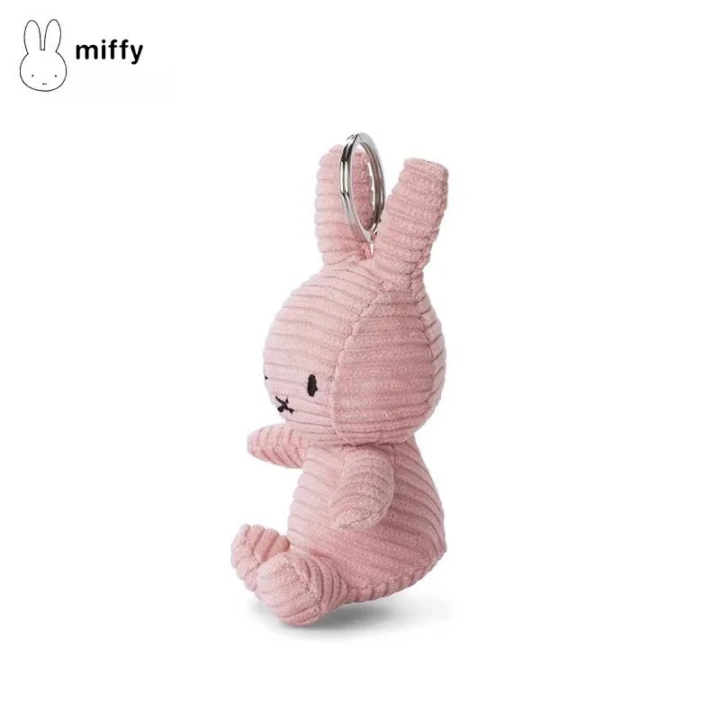 Miffy Kawaii Anime Cartoon Rabbit Keychain Corduroy Pink 10cm Bag Decoration Pendant Children Girls Cuteness Cure Birthday Gift
