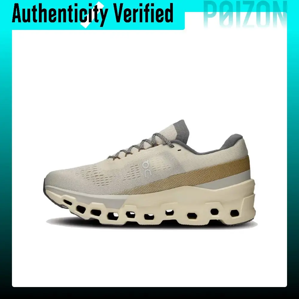 On Cloudmonster 2 Running Shoes Men's Low-top Beige/Gray/Yellow 3ME10122569