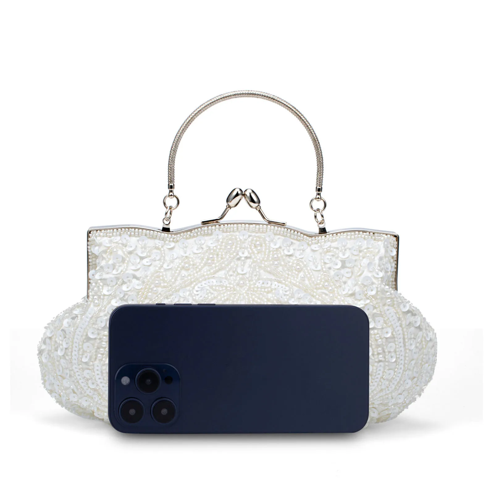 Retro Evening Bags For Women Clutch Bag Embroidered Sequins Beaded Chain Shoulder Bag For Dress Banquet Wedding Handbag Purse image 5