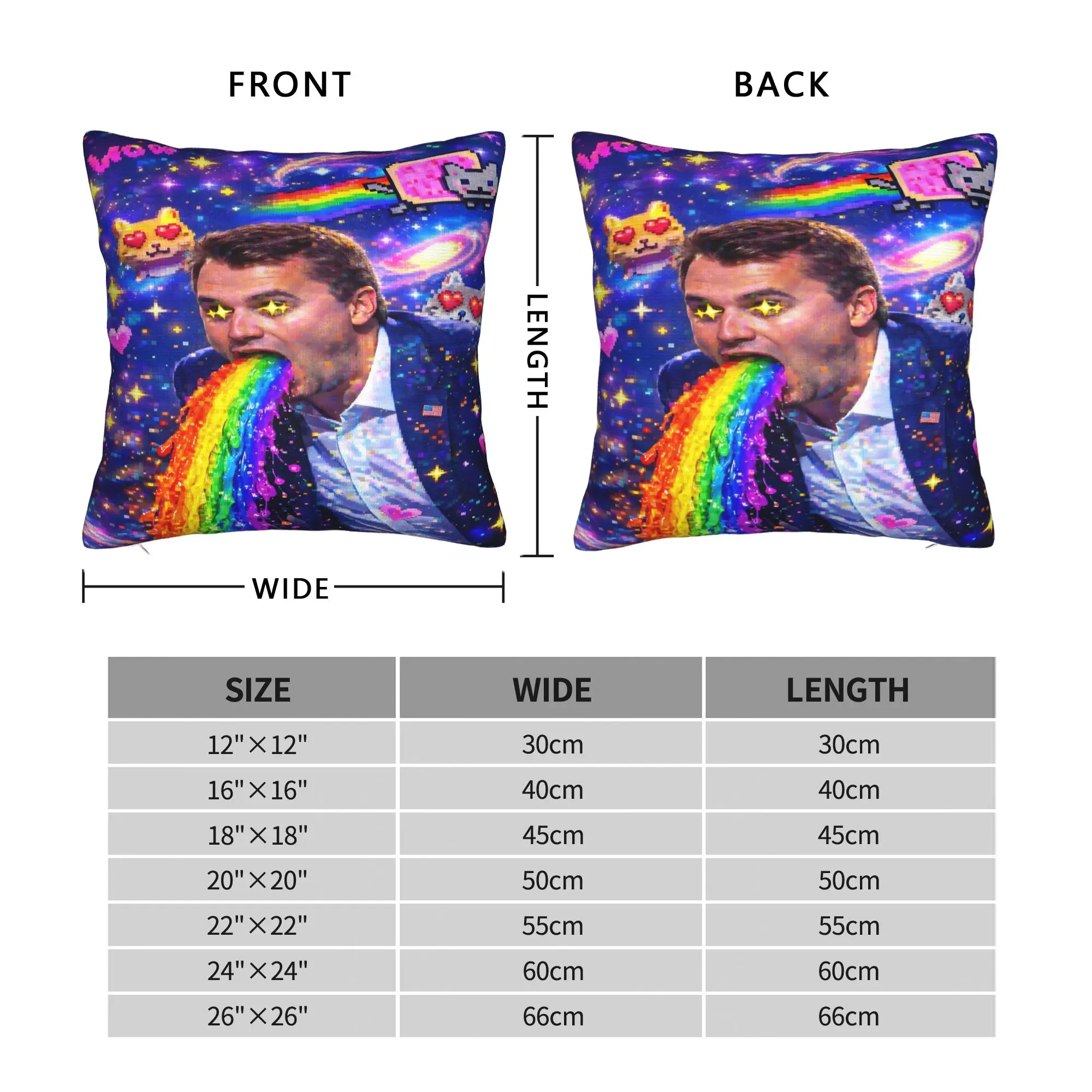 Charlie Kirk Rainbow Pillowcases  Fashion Pillow Case For Office Car Home Decor Square Pillow Cover